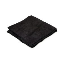 CWS 16'' x 16'' black microfiber towel for car detailing and streak-free cleaning